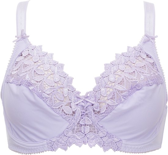 Guy de France - Soutien-gorge à BH micro+broderie - Lilas - 95H