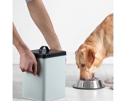 Doodadeals® - Voercontainer met Deksel en Lepel – Voeropslag voor Honden- en Kattenvoer