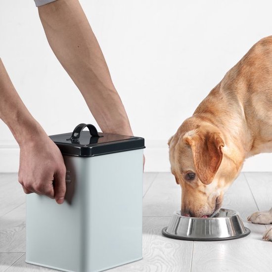 Doodadeals® - Voercontainer met Deksel en Lepel – Voeropslag voor Honden- en Kattenvoer