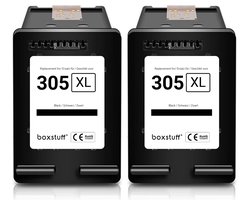 Boxstuff Inkt geschikt voor 305 XL - (3YM62AE) Compatibel met HP 305 / 305XL - Inkt Cartridge Zwart voor HP Deskjet 2700 / 2720 / 2710 / Plus 4120 / 4130 / 4110 / 4100 / Envy 6000 / 6010 / 6020 / 6030 / 6032 / Pro 6400 / 6420 - Multipack Zwart