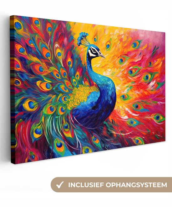 Paon - Art - Peinture - Plumes de paon