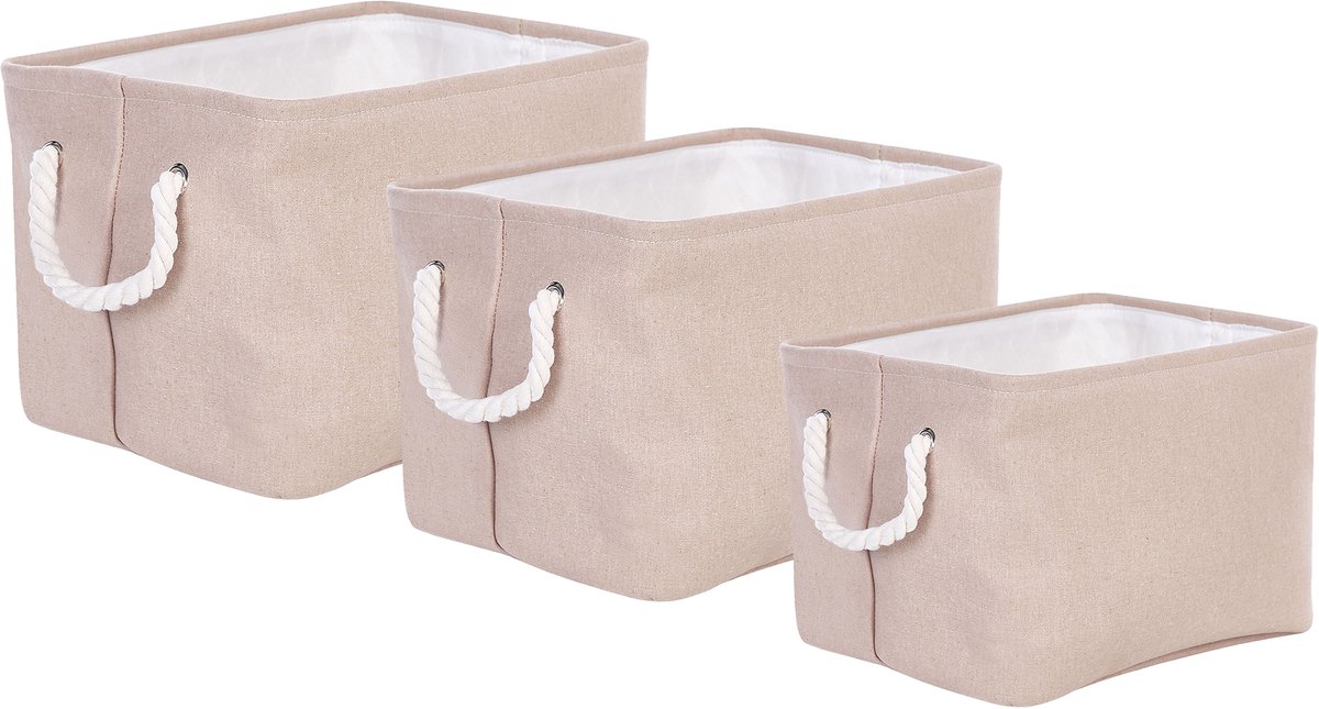 BELIANI DARQAB - Manden set van 3 - Taupe - Polyester