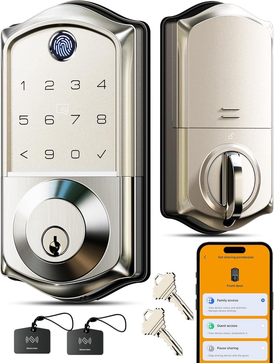 Slim Vingerafdruk Deurslot met App-besturing – 7-in-1 Sleutelloze Toegang - Automatisch en Veilig