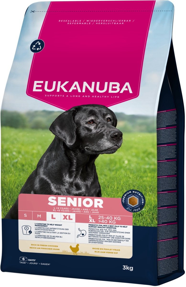 Eukanuba Senior Large met verse kip hondenvoer 3 kg