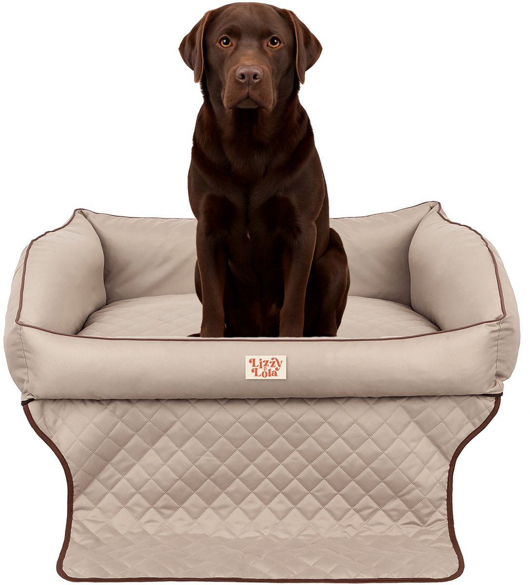 Lizzy & Lola Trunky – Luxe kofferbak hondenmand - Hondenbed - Kofferbakhoes auto - 90 x 70 cm - Beige