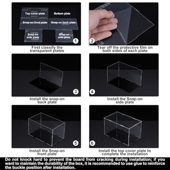 Display case Box acrylic box clear dustproof protection for collections 16x11x11cm — afbeelding 5