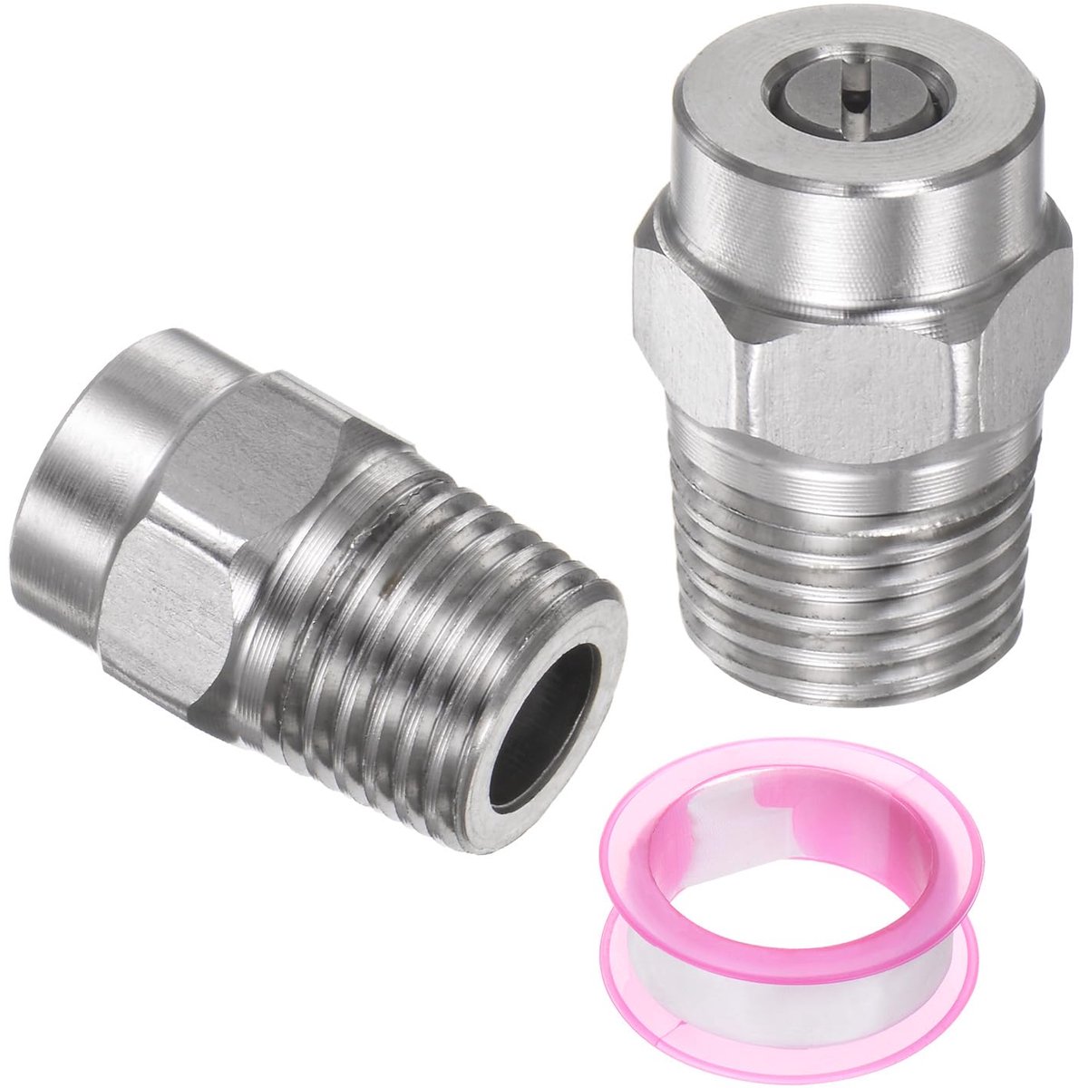 stuks 25 graden schroefdraadsproeikop met ring, 1/4 inch mannelijke NPT, hogedrukreinigersproeier van roestvrij staal voor waterbezem en vloerreiniger, opening 1,25 mm