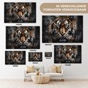 Un portrait de tigre sur toile est disponible en différentes tailles.