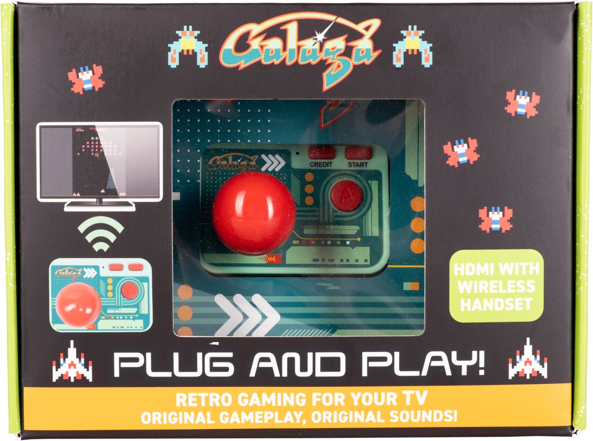 Galaga - TV plug & play - wireless controller - retro gaming