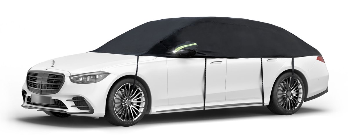 Walser Dekzeil voor auto All Weather - autozeil halve garage Maat 3 Auto zwart