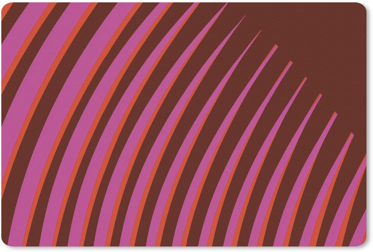 Muismat 27x18 cm - Mousepad Lijnen - Rood - Beweging - Muismatten