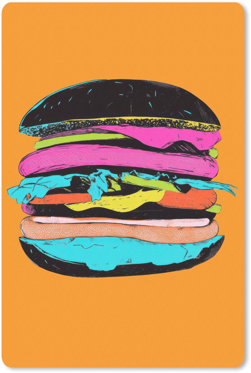 Muismat 18x27 cm - Mousepad Hamburger - Kleurrijk - Speels - Muismatten