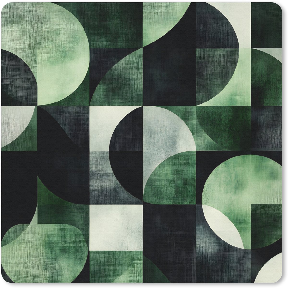 Muismat 30x30 cm - Mousepad Abstract - Groen - Vormen - Muismatten