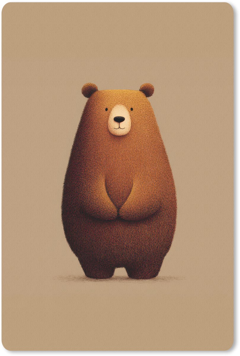 Muismat 18x27 cm - Mousepad Beer - Minimalistisch - Bruin - Muismatten