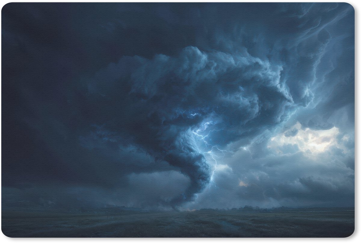 Muismat 27x18 cm - Mousepad Tornado - Duister - Wolken - Muismatten