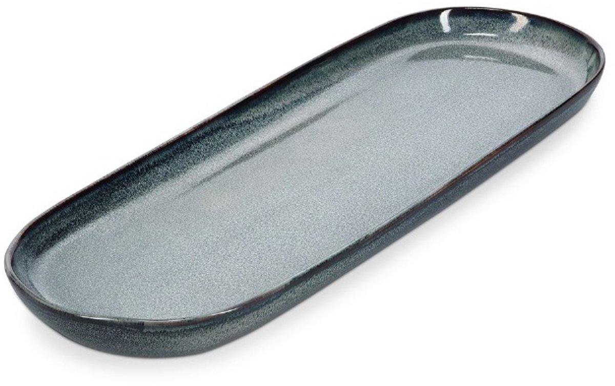S&P Serveerschaal 38,5x14xH2,5cm groen/blauw Meridian (Set van 2)