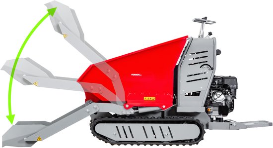 Hydrostatische mini rupsdumper met schop 80kg kipbak 500kg 9pk elektrische start Torros HRD500HSE — afbeelding 3