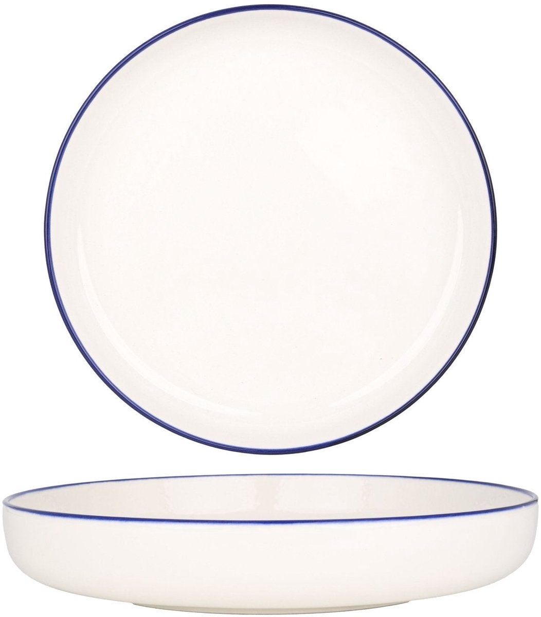 Rinart Diepbord - Blue Edge - Porselein - 22 cm (800cc) - set van 6