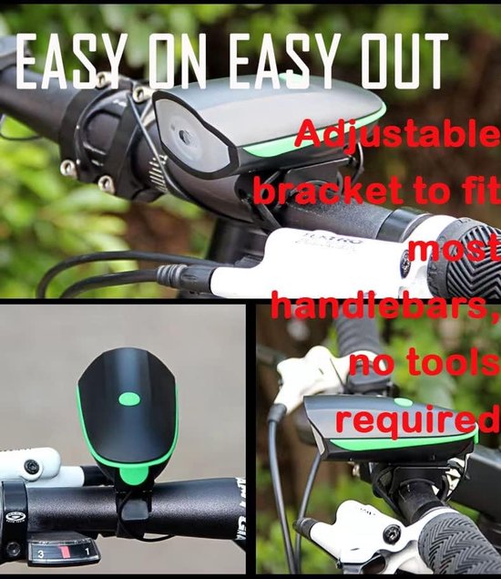 Fietsverlichting - fietsen uitrusting-Sterke nachtverlichting -USB oplaadbaar - Drie graden verlichting-waterdicht -voor en achter fietsverlichting- mountainbike en wegfiets verlichting - fietsverlichting- eenvoudig te installeren — afbeelding 2