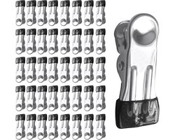 40 stuks clips voor bovengrondse zwembadafdekkingen, roestvrijstalen handdoekklemmen, zwembadklemmen, zware wasknijpers - voor winterafdekkingen, metalen wasknijpers voor strandlakens, wasgoed - zwart