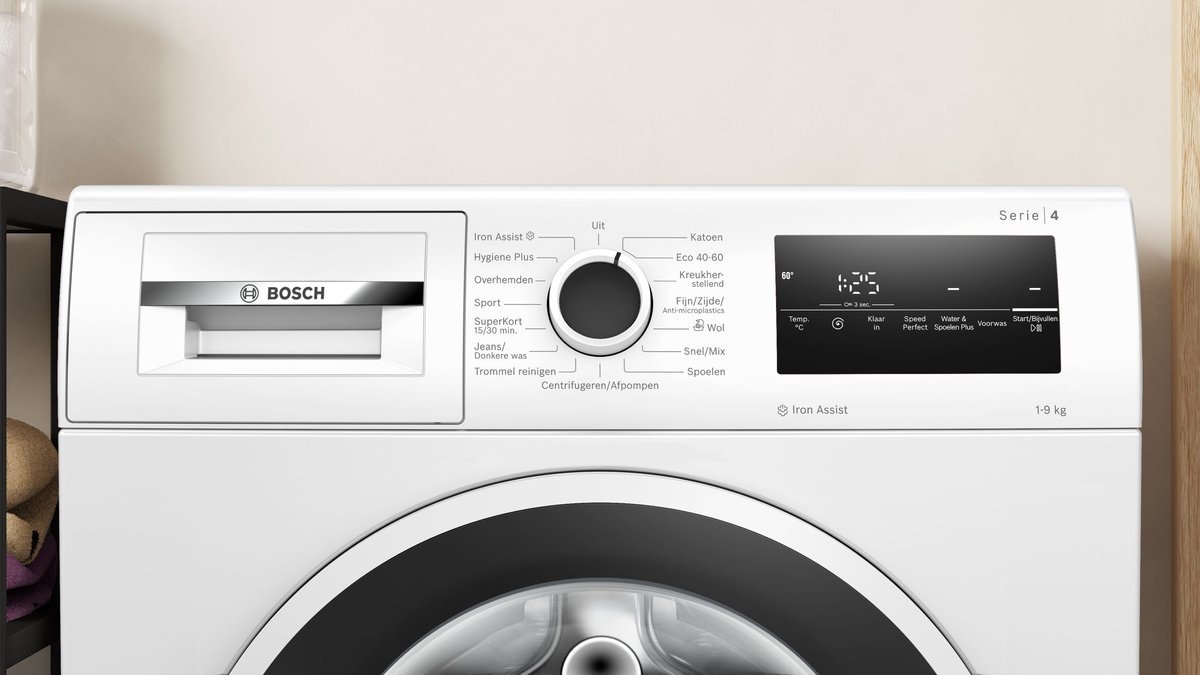 Bosch WAN2827TNL - Serie 4 - Wasmachine met stoom - 9 KG - 1400 rpm - Energielabel A - Iron Assist: vermindert kreukels tot 50% - Stil - Bespaar water met ActiveWater Plus - SpeedPerfect: tot 65% sneller wassen — afbeelding 6