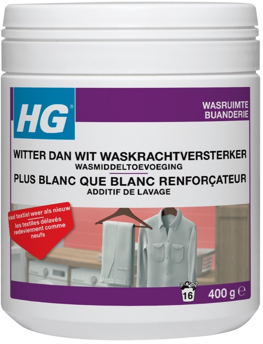 1 x HG Witter Dan Wit Waskrachtversterker Met Vlekoplosser 500 gr - Wit Textiel - Wasmiddel - Waskracht - Witheid - Wasgoed