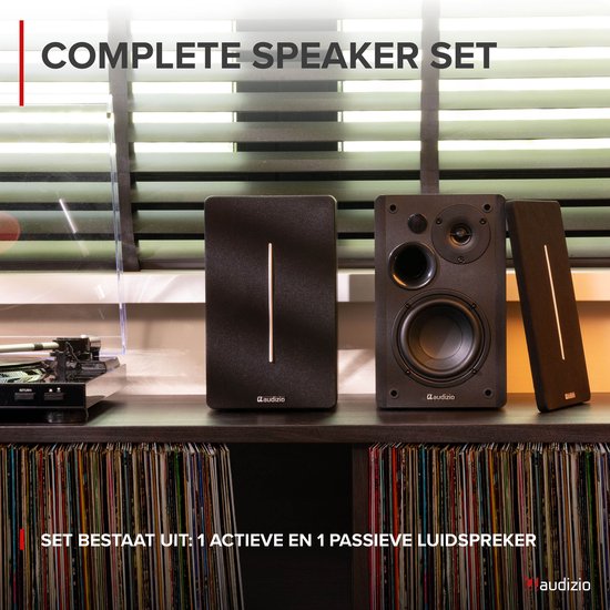 HiFi speakers - Audizio KS01B - Boekenplank speakers - Bluetooth - 120W - Zwart van Audizio — afbeelding 2