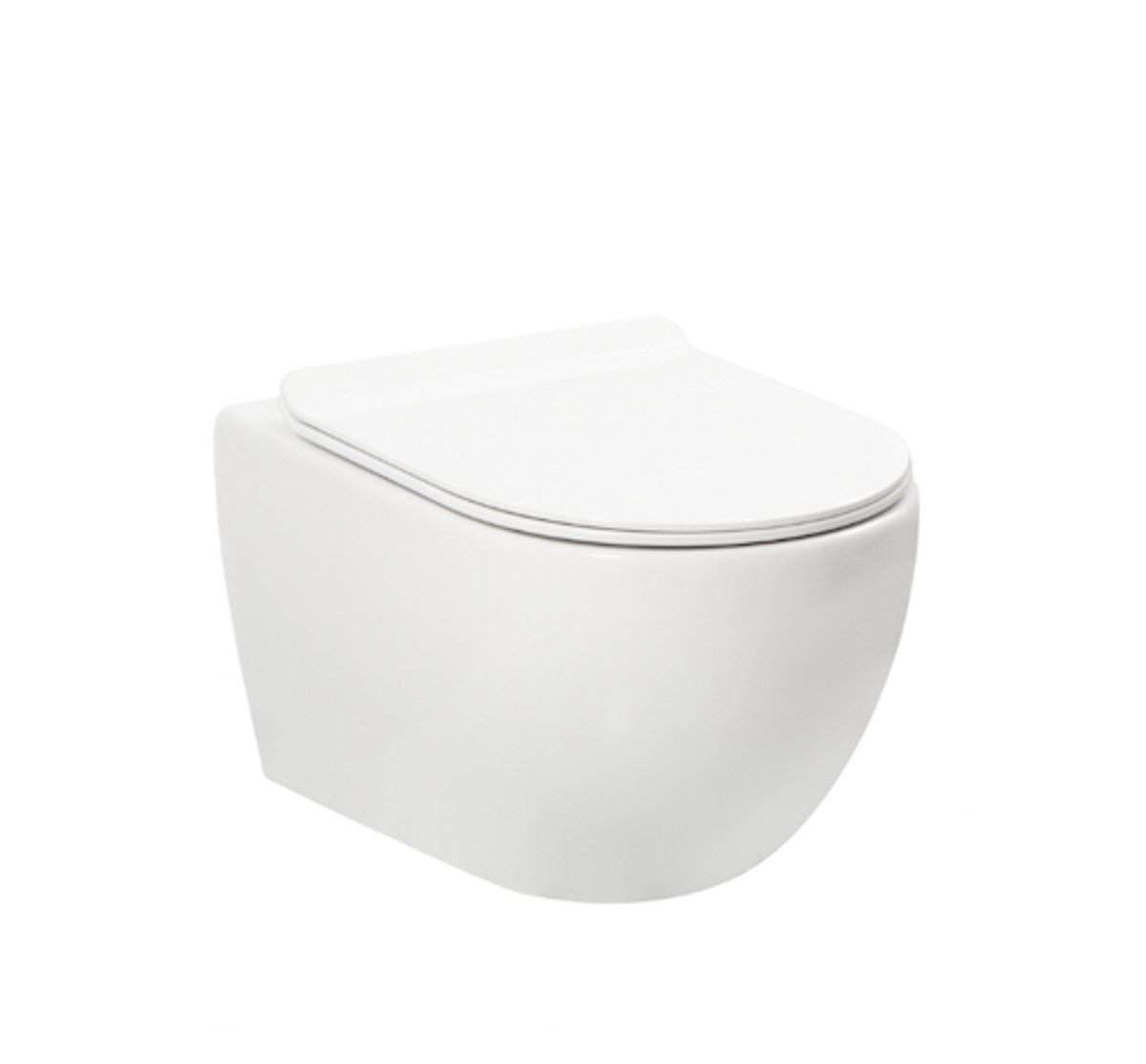 WOON-DISCOUNTER.NL - Ravius 53 - Glans wit - Toiletpot met zitting - Hangend - Soft close - 6017