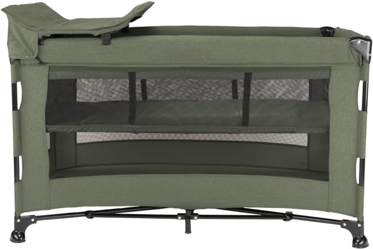 Thuys – Campingbedje Inclusief Matras – Campingbedje – Reidsbed – 124cm x 64cm x 74cm – Groen