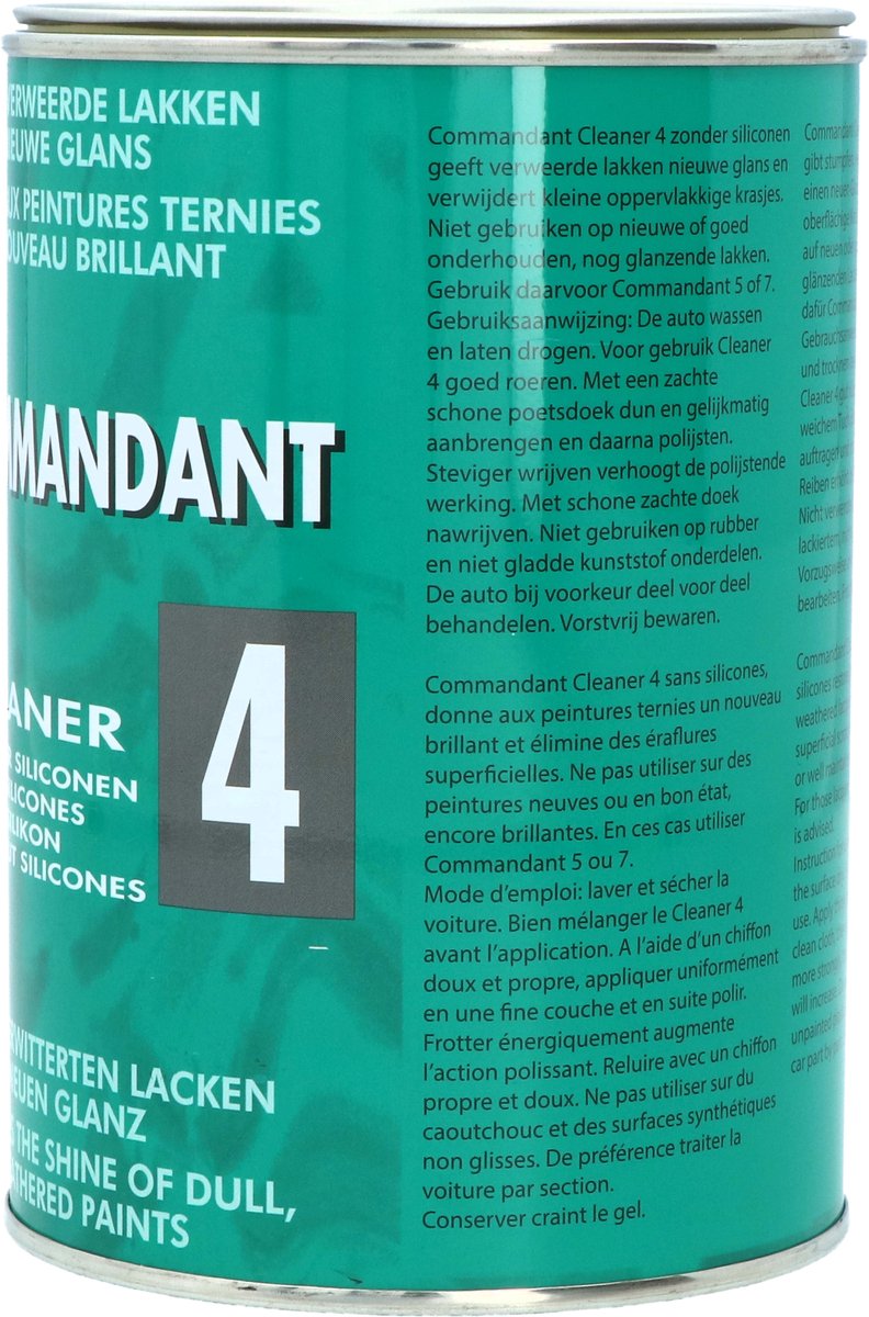 Commandant Cleaner 4 - Autolak reinigen - Geeft nieuwe glans - Polijstende werking - Verwijdert krasjes - Siliconenvrij - Inhoud 1kg – foto 2