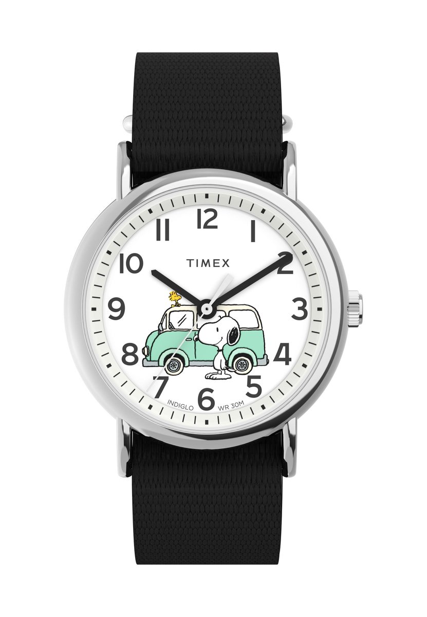 Timex Timex Weekender X Peanuts - Van Quartz Analoog Horloge Zwart Kast: 100% Loodarm Messing | Armband: 100% Stof 38 TW2Y11800VV