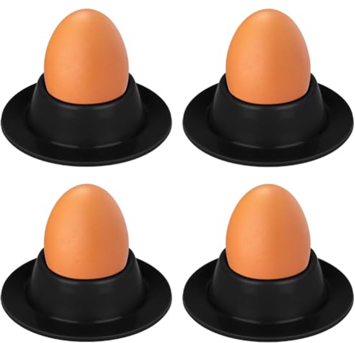 Siliconen Eierdopjes Set - 4 Stuks met Dienblad voor Gekookte Eieren - Ideaal voor Ontbijt