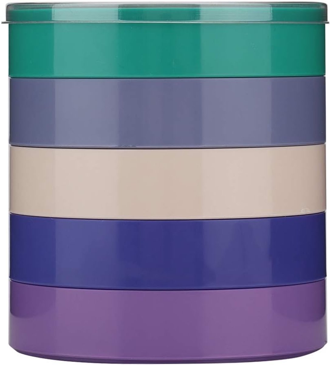 5-Layer Houder voor Watch Parts - Opslagdoos voor Horloge Onderdelen - Duurzame Plastic Box voor Kleine Objecten met Clapboard (Rond)