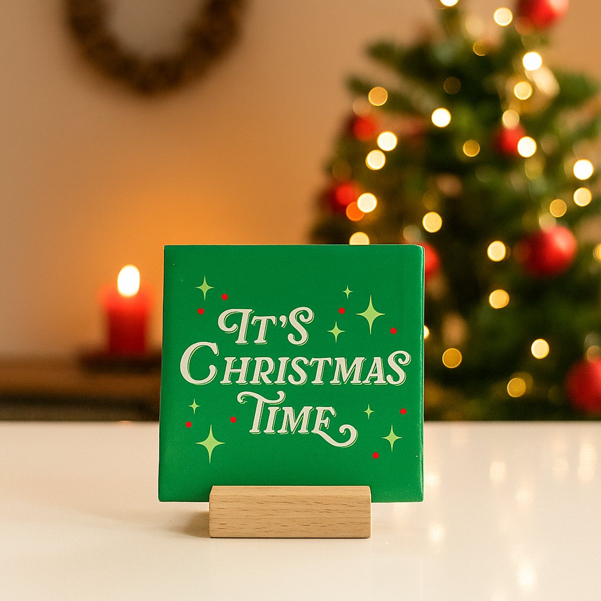 It's christmas time - 10 x 10 cm - Kerst decoratietegel