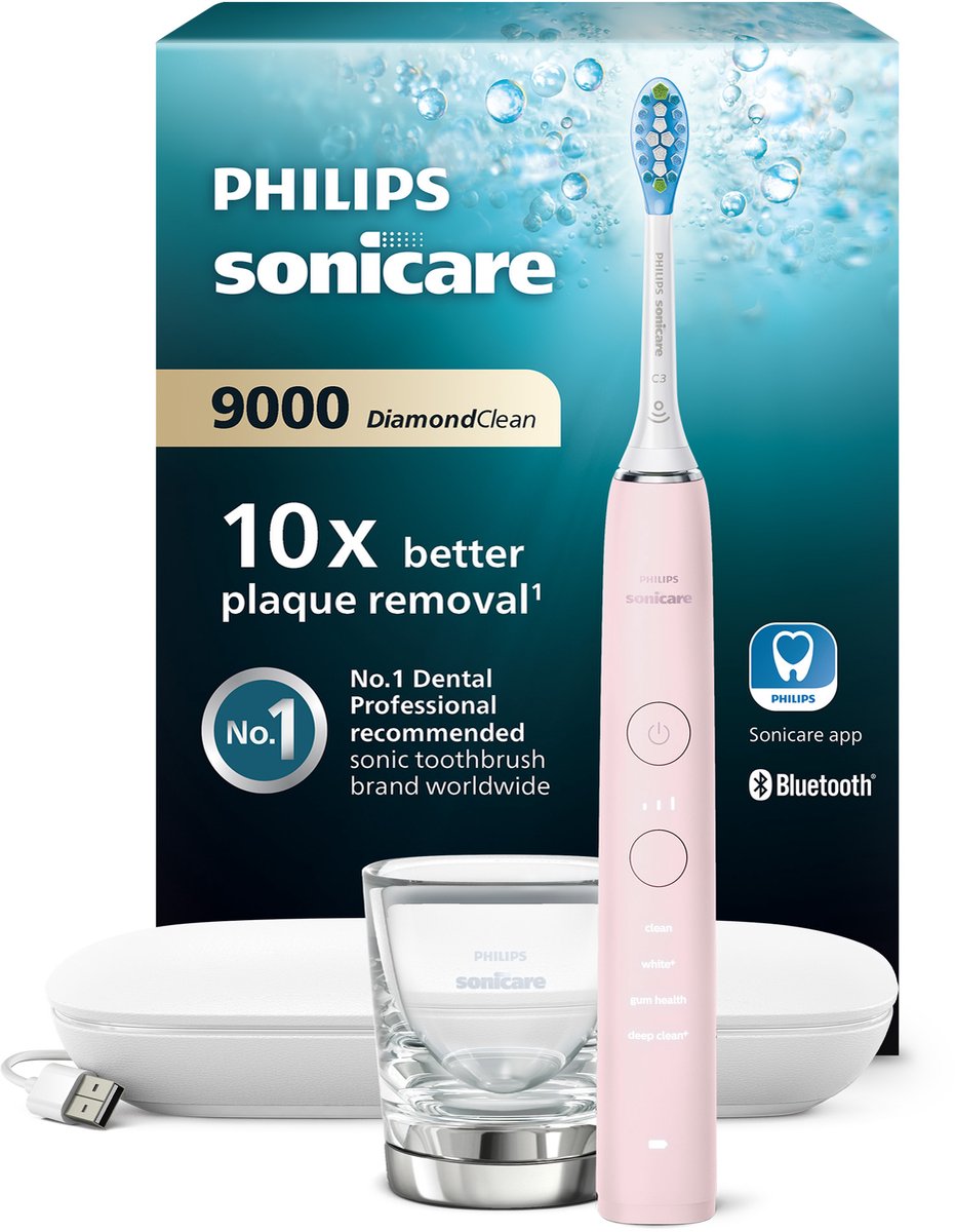 Philips Sonicare DiamondClean 9000 HX9911/29 - Luxe elektrische tandenborstel - Lichtroze