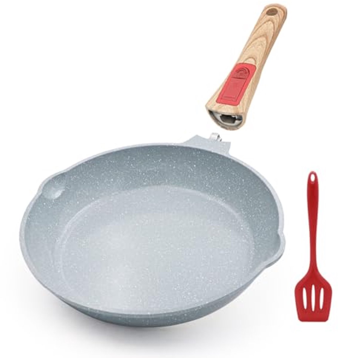 Keramische koekenpan 25 cm met antiaanbaklaag en afneembaar handvat