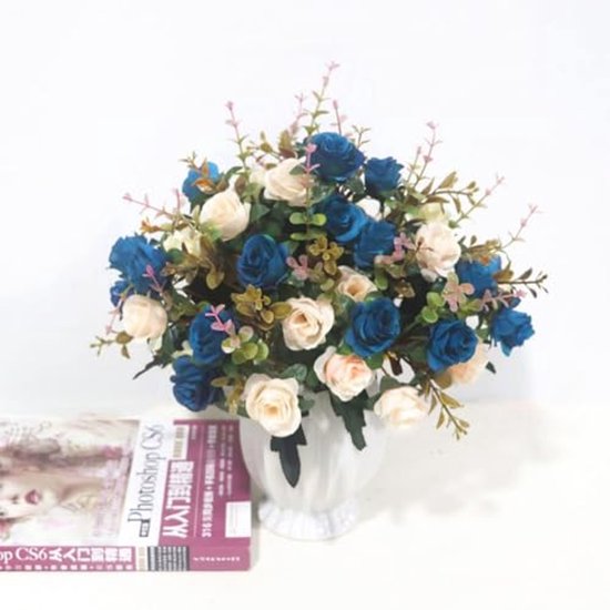 kunstbloemen voor graf - 4 stuks kunstrozen en planten