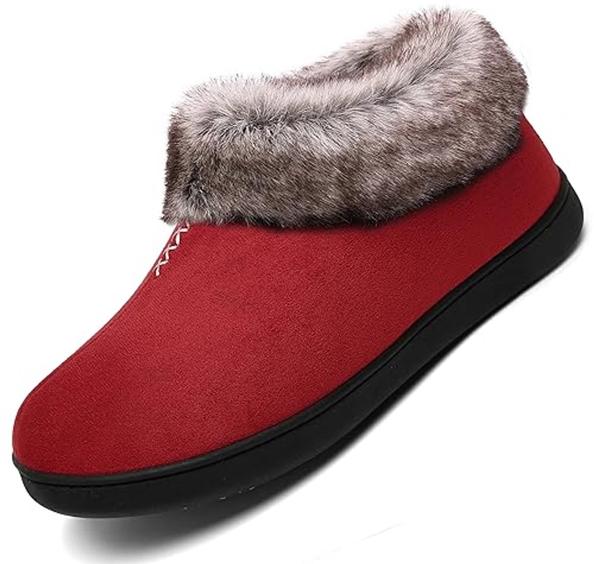 Warme pluche damespantoffels met traagschuim voor de winter