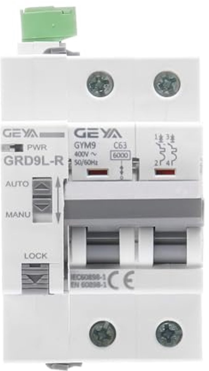 Slimme Auto Hercloser en MCB Automatische Reset Schakelaar 2-polig 63A