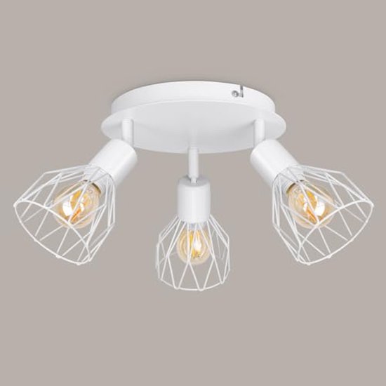 ANWIO Plafondspots, 2 lampen, vintage plafondlamp zwart, E14, draaibaar, plafondspot wit met rechthoekige sokkel, plafondlamp, led-plafondlamp voor woonkamer en kamer