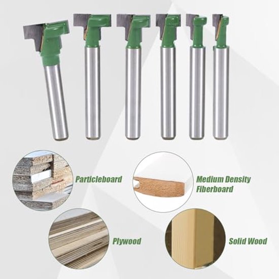 6 Pieces Keyhole Milling Cutter, Set, 6mm Shank T-Slot Cutter with ...
