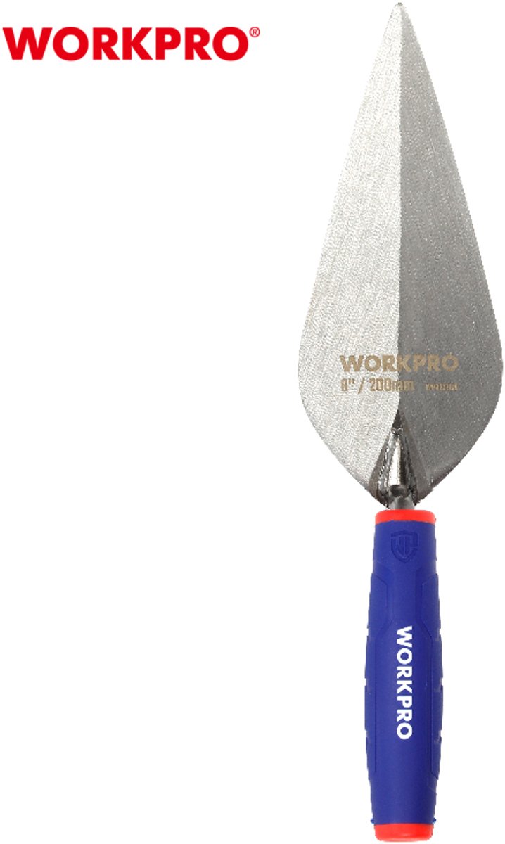 WORKPRO WP322009 Metselspaan 200 mm – Softgrip Handvat – Koolstofstaal – Professioneel Metselgereedschap