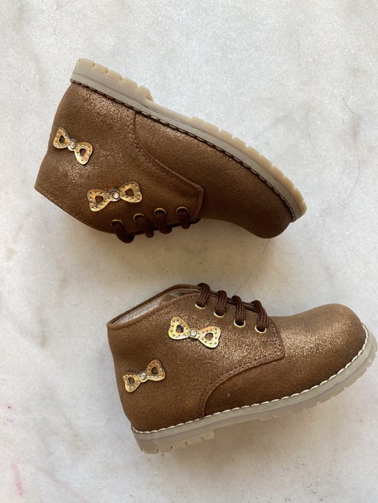 Chaussure à lacets premier pas Lunella nœud cognac taille 22