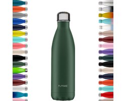 FLASKE Original 750ML RVS Moss - Waterfles & Thermosfles - Sportfles - Dubbelwandig Isolerend - 24u Koud & 12u Warm - Lekvrij - Groen