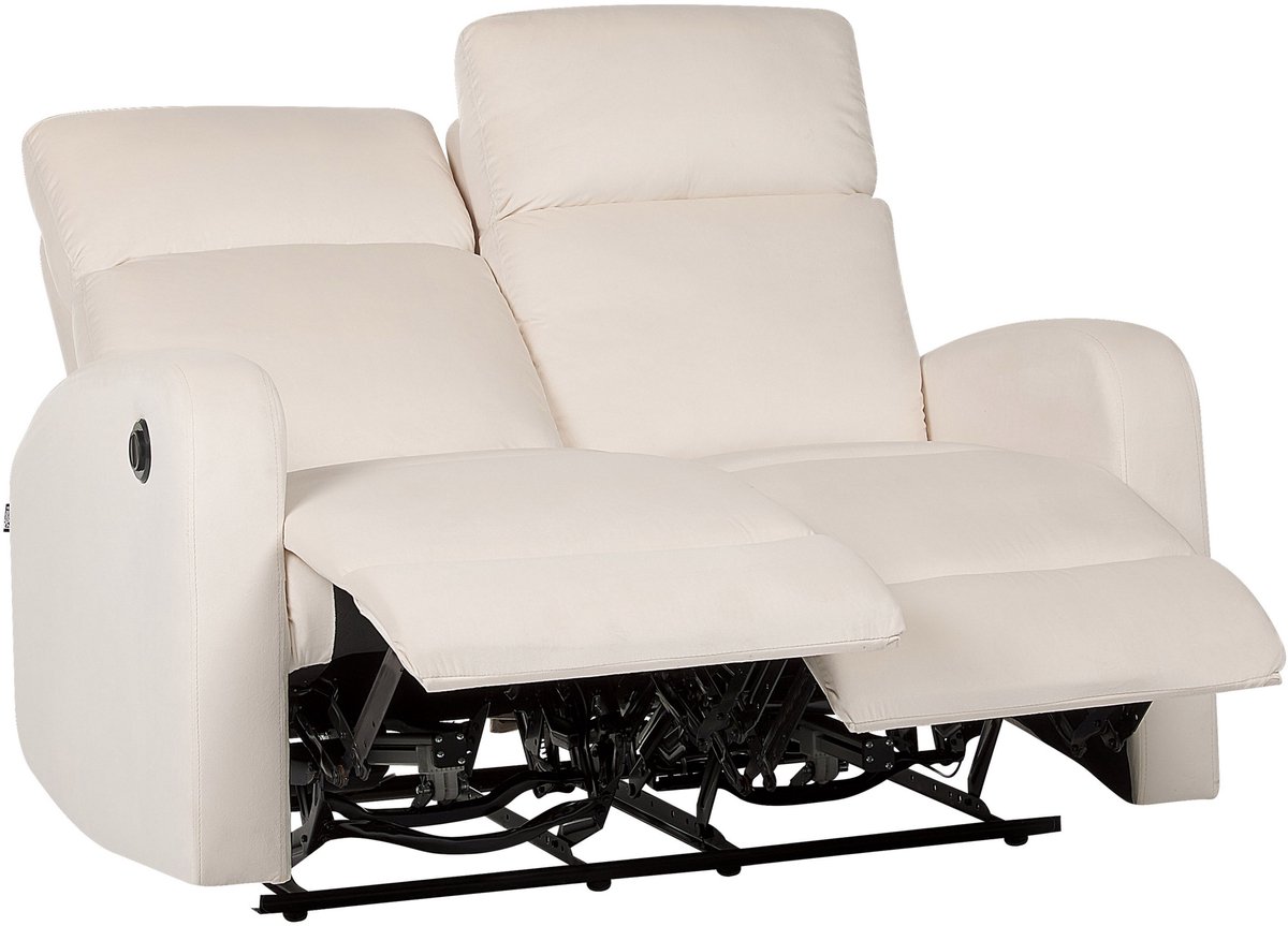 VERDAL - Tweezitsbank elektrisch - Off-white - Fluweel