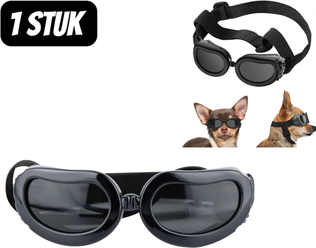 1 stuk - Huisdieraccessoires - Huisdier Zonnebril Accessoires - UV Beschermende Honden en Katten Bril - Schattige Dieren Zonnebril met Aanpasbare Band - Zwart