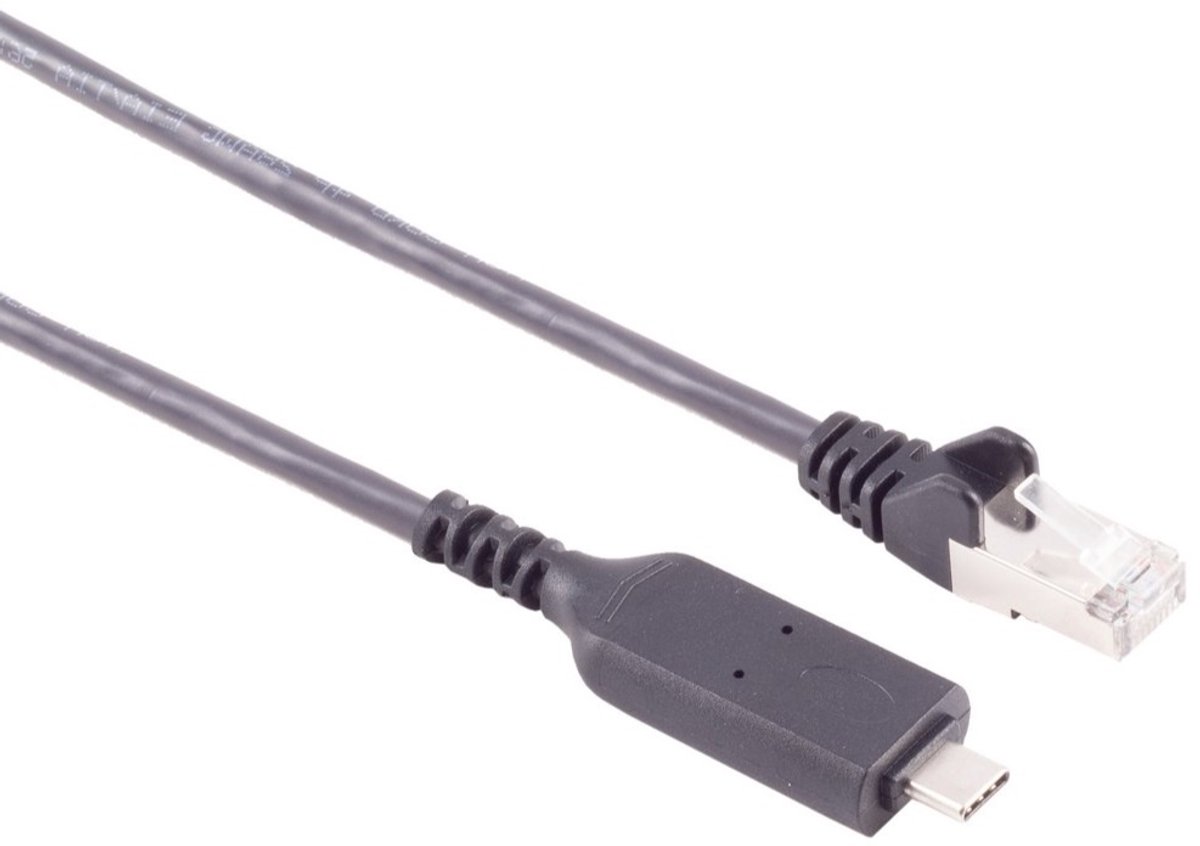 Image of USB-C naar RJ45 LAN kabel | USB3.0 | CAT6 | zwart | 1 meter