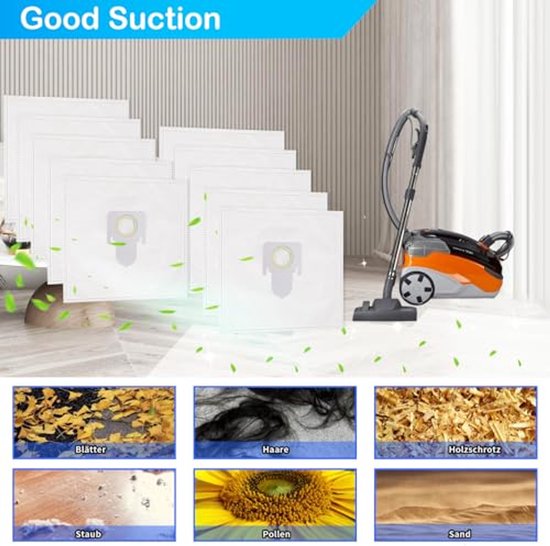 15 vervangende stofzuigerzakken voor Aqua en Pet & Family stofzuigers