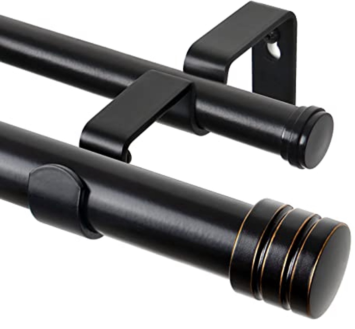 Dubbele Gordijnroede 1 Inch voor Ramen 168 tot 300 cm - Stevige Decoratieve Gordijnstang m