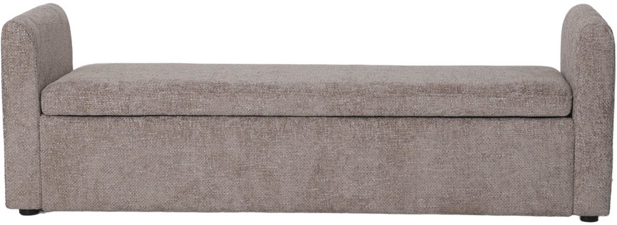 Giga Meubel Opbergbank Calvin - Stof Taupe - 2 Zitplekken - 151x45x50cm